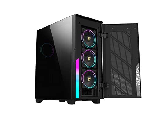 Image of GIGABYTE AORUS C500 Glass - Black Mid Tower PC Gaming Case, Tempered Glass, USB Type-C, 4X ARBG Fans Included (GB-AC500G ST)