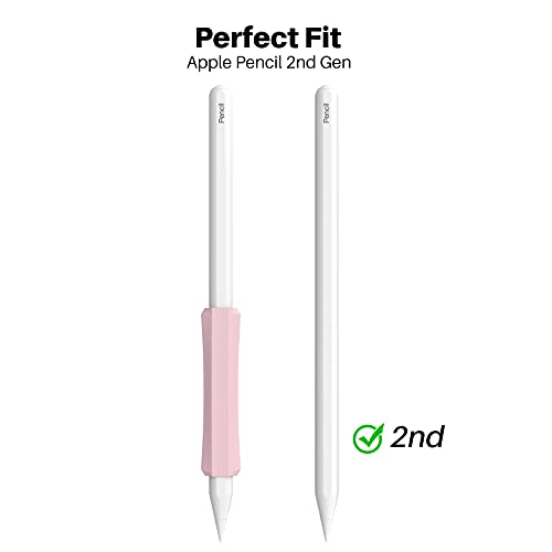 NIUTRENDZ 3 Pack Silicone Grip for Apple Pencil 2nd Generation & Apple Pencil (USB-C) Grip Ergonomic Design Protective Case Cover Sleeve (White + Purple + Pink)