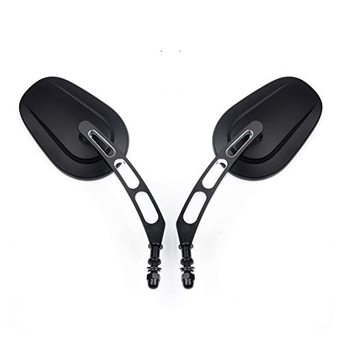 Triclicks Motorcycle Rear View Side Mirrors For Harley Road King Sportster Street Glide Electra Glide Dyna Softail Road Glide 1982-2019, 1 Pair, Black Rearview #TOP2
