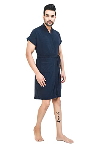 Image of Terry Bath robe For Men Fit Upto 42 inches Navy