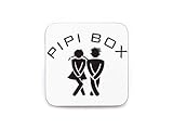 Interluxe Türschild 9x9cm PIPI Box Dekoschild für WC Toilette Bad Gäste Hochglanz Modern