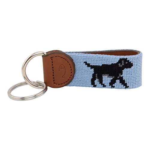 Image of Leather Hand-Stitched Needlepoint Key Fob or Key Chain