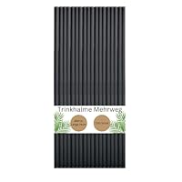 DeinPack 100 Mehrweg-Trinkhalme aus Kunststoff - Ø8mm Länge 240mm - Nachhaltig & Wiederverwendbar - Ideal für Cocktails & Drinks - schwarze Strohhalme in Premium PP-Qualität