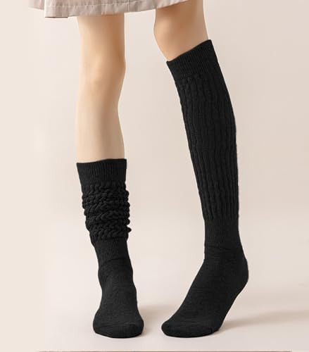 Image of Slouchy Socks for Women Stretchy Knee-High Scrunch Socks Soft Long Slouch Boot Socks