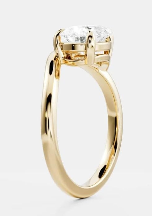 East West 3 CT Pear Cut Diamond Engagement Ring 14k Solid Yellow Plated Gold Ring Diamond Wedding Ring Gifted Ring For Her.size 3-12.2