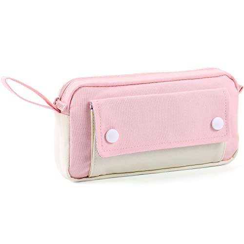 MAMUNU Estuche de lápices de gran capacidad para jóvenes, adolescentes, niñas, estuche escolar, rosa, Neceser de cosméticos Cover