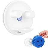 Caddy Schwammhalter mit lustigem Gesicht, 1 Stück, Saugnapfhalter für Küche, Badezimmer, Waschbecken, entworfen für runde, lustige Schwämme mit Saugnapf-Installation, spülmaschinenfest (Schwämme nicht