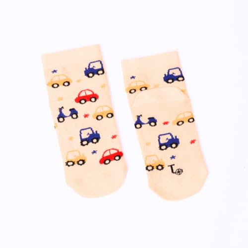 Image of THELA GAADI Printed Kids Socks | Ankle Length Pure Cotton Socks for Kids Boys and Girls | Breathable, Odourless, Cute | Pack of 5