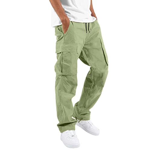 UnoSheng Pantalones Vaqueros Con Goma Elástica Para Hombre - Cintura Informal, Sombrero Deportivo De Color, Bolsillo Tejido, Cuerda Para Pies, Cargo De Calle
