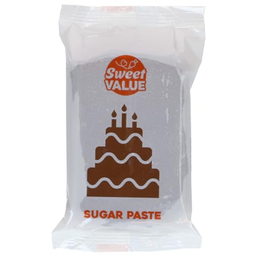 Sweet Value Sugar Paste Brown 200 g: Brauner Fondant Glatt Dehnbar und Leicht zu Verarbeiten Fondant zum Überziehen Modellieren und Dekorieren von Torten und Kuchen