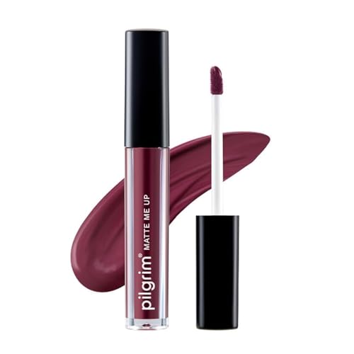 Image of Pilgrim Liquid Matte Lipstick - Berry Tease | Lipstick for Women with Hyaluronic Acid & Spanish Squalane | Transferproof, Long Lasting & Non Drying with Hydrating Ingredients 3gms