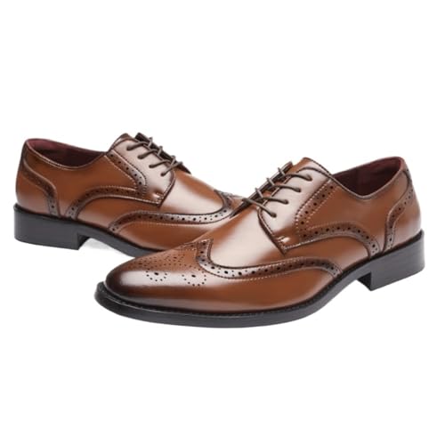 Dress Shoes for Men Lace-up Leather Pointed Toe Vintage Business Non Slip Anti-Slip Classic3