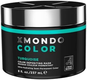 XMONDO Color Turquoise Depositing Mask & Semi-Permanent Turquoise Dye | Infused with Bond Booster Technology & Hyaluronic Acid for Nourishment, Revitalization & Repair, Vegan Formula, 8 Fl Oz 1-Pack