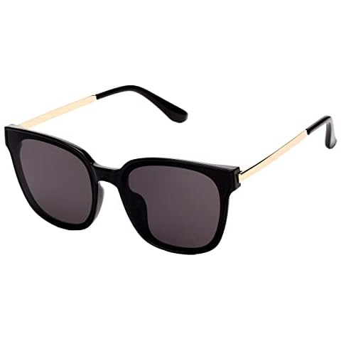 U.I STATION Square Sunglasses Womens Mens Oversized Mirrored lens U886 (BLACK) Cover