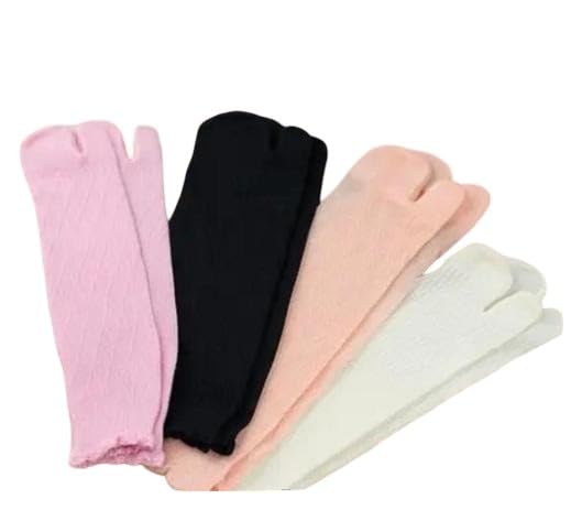 Trendy & Attractive Women's & Girls' Nylon Summer Split Toe Ankle Socks | Solid Black Fashion Socks | Soft & Comfortable Daily | Pack of 5 Pairs Black free size-picture-33