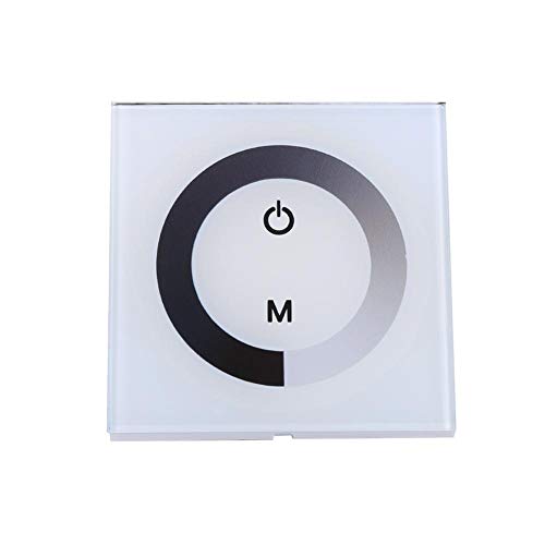 Broco Dimmer Switche Contrôleur d’écran Tactile Mural, variateur réglable en luminosité pour Bande Lumineuse LED Monochrome DC 12V-24V (Blanc)