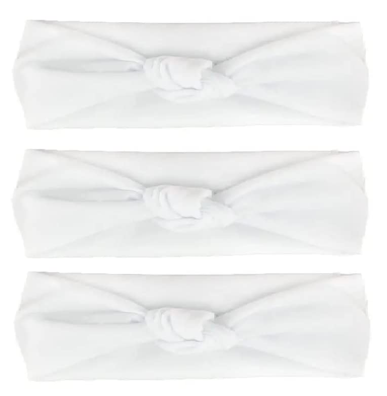 nyamah sales Women and Girls Cotton Hairband Elastic Head Bands Ladies Hair Styling Band Hair Accessories Pack of 3 (White)-picture-26
