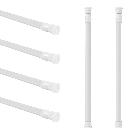 Hasudei 6 Piezas Barra De Cortina Ajustable 30-50cm Barra De Cortina De Plástico Barra De Cortina Autoadhesiva Barras De Cortina Extensibles Con 8 Ganchos Para Ventanas Puertas Armarios