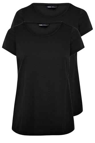 Yours 2 Pack Curve Core T-Shirts - Women's - Plus Size Curve Black