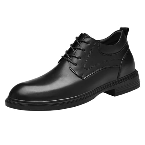 Mens Elevator Leather Dress Shoes Business Casual Oxford Shoes British Style Wedding Groom Height Increasing Autumn Lace up