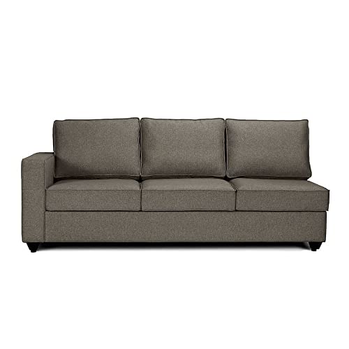 Image of Wakefit Sofa Set | 3 Year Warranty | Sofa 3 Seater, 3 Seater Sofa for Living Room, Wooden Sofa Set, 3 Seater + Right Aligned, Sofa for Living Room - Napper(Omega : Grey)