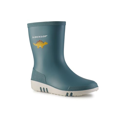DUNLOP Mini Kids Rubber Boots - 100% impermeables, botas de lluvia para niños; niñas y niños - Azul - Talla 20-30