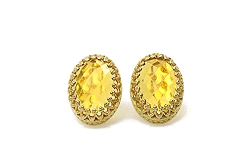 Boucles d'oreilles citrine ovale argent pour sublimer vos tenues