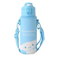 海外限定 シナモンロール 水筒 520mL シナモロール - サンリオ シナモロール ステンレス製水筒 ストロー付き