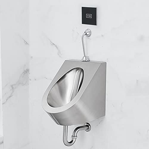 SSRURYWZ Vertical Urinal Wall-Mounted Bathroom Toilet Urinal, Commercial Efficient Flushing Urinal with Induction Urinal Flush Valve (Set C)