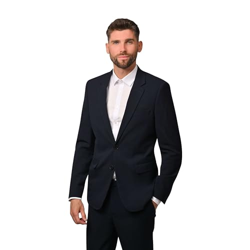 Hirschthal Business Anzugsakko Herren 2-Knopf Sakko Regular Fit - mit Kleidersack - Sakko Schwarzblau 27