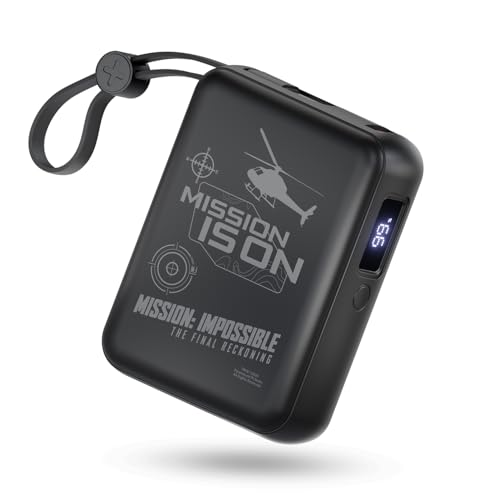 Image of Mobilla x Mission: Impossible - MPower X2 Limited Edition Powerbank | 27W High-Speed Output | 10000mAh Battery | Built-In Type-C & Lightning Cables | Dual Fast Charging Ports | Battery Display (Black)
