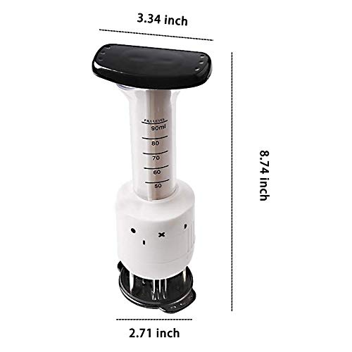 Sauces Injector Meat Tenderizer 3 Oz Marinade Flavor Syringe Needle Injector Steaks Flavor Syringe Cook Kitchen Tool with 30 Sharp Stainless Steel Needle (3 Injection Needle Pinhole) - Thumbnail 5