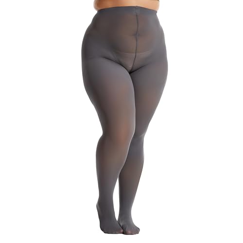 Image of Frola Plus Size Tights for Women Semi Opaque Control Top High Waist Stockings 60 Denier Women's Pantyhose 2X 3X 4X 5X