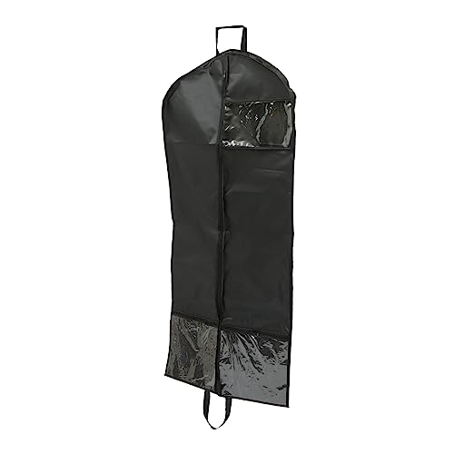 Vaguelly 1pc Multipurpose Storage Bag Sturdy Black Garment Bag for Coats and Suits Space-saving Clothes Cover Half Transparent Design for Easy Storage and Access