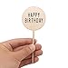 20Pcs Happy Birthday Cake Topper Rustic Wood Cupcake Topper for Various Birthday Party Cake Decorations Supplies