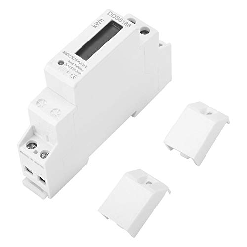 Medidor eléctrico 5-25A - 220V DDS5188 Medidor eléctrico de carril DIN digital LCD 5-25A para medidor de kilovatios hora Kwh Cover