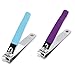 Yechiry Professional Stainless Steel Cuticle Trimmer Nippers Set with Cuticle Pusher, Nail Care Tool Ideal for Home and Salon Use, Blue Purple
