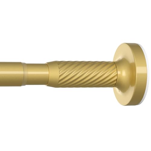 Image of Tension Curtain Rod 32-48Inch Gold Shower Rod Tension Rod Adjustable | Curtain Rods no Drilling Curtain Rods for Windows,Closets,Doorway