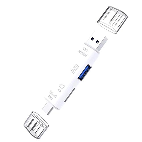 kokiya Lector De Tarjetas USB Tipo C para MicroSD Adaptador USB-C A Hembra USB 3.0 - Blanco