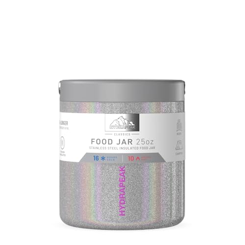 Hydrapeak Enchanted 25oz Vacuum Insulated Thermos Stainless Steel Food Jar | Thermos for Hot Food and Cold Food, Wide Mouth Leak-Proof Soup Thermos for Adults (Grey)