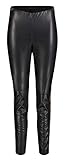Größe in Konfektion MAC Jeans Damen Legging Leather Galloon Straight Jeans, Schwarz (Black 090), 44W / 30L