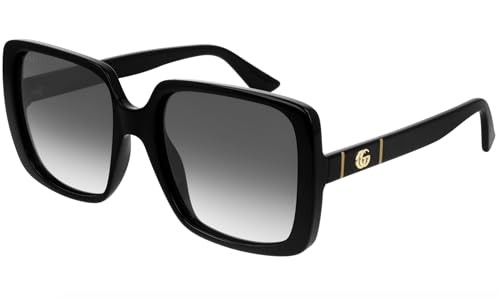 Gucci Casual Round Sunglasses, Black-Black-Grey, 562