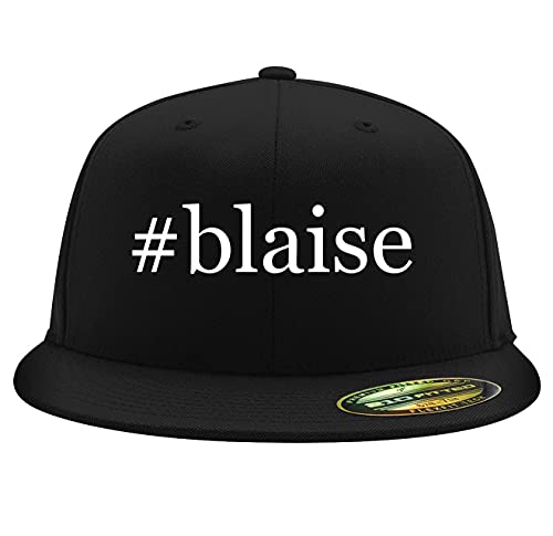#Blaise - Flexfit 6210 Structured Flat Bill Fitted Hat, Black, Large/X-Large