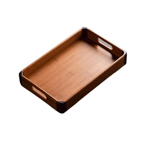 LICONG-2020 Serving Tray Bamboo Household Tray Rectangular Beverage Tray Household Tea Cup Tray Dessert Snack Fruit Tray Breakfast Tray Decorative Tray