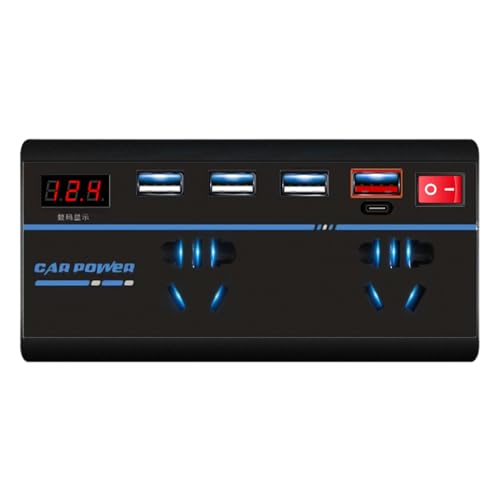 Power Inverter for Car – Battery Inverter DC 12V 24V to 220V AC, USB Fast Charging Converter | 200W Duals Adapter Type-C, Reliable Portable Electricity...