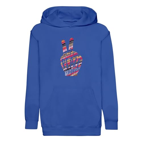 Sweat à capuche enfant paix illustration hippie en coton premium confortable
