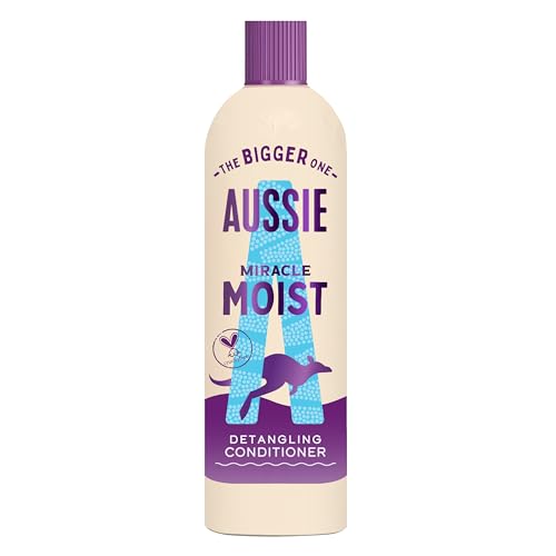 Aussie Miracle Moist Detangling Conditioner 400ml. Moisture-Quenching Formula to Revive and Restore Brittle & Dry Hair. Infused with Australian Macadamia Nut Oil. Vegan and Cruelty-Free