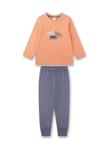 Sanetta Jungen-Schlafanzug orange | Hochwertiger und bequemer Schlafanzug aus Baumwolle für Jungen. Pyjamaset für Jungen 116