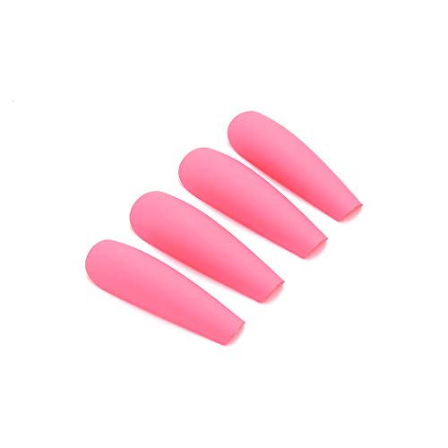 Brishow Sarg Künstliche Nägel Lange Falsche Nägel Pure Farbe Ballerina-Acryl Drücken Sie auf Nägel Nägel aufkleben 24… – Bild 7
