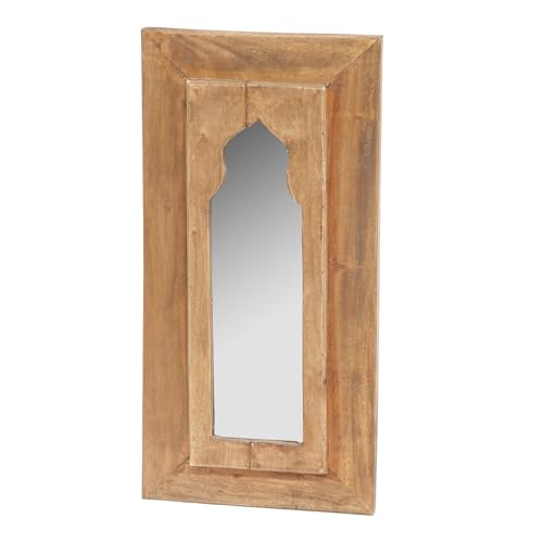 DESIGN DELIGHTS Miroir Mural Oriental Tara | 50x24 cm, Bois dacajou, Teck | Miroir rectangulaire, Miroir dentrée dans Le Style marocain, Miroir en Bois